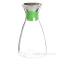 Nắp gỗ tre tự nhiên chịu nhiệt Ấm trà thủy tinh carafe